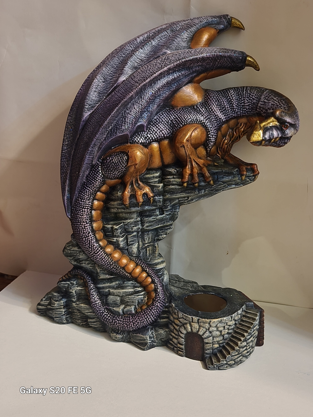 Decorative Purple and Gold Dragon Reptile Ornament - Pets Reptile